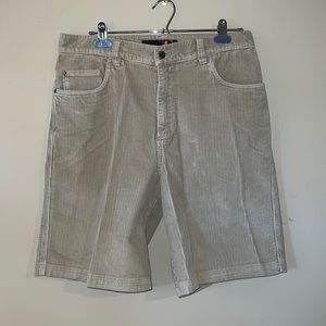 QUICKSILVER VINTAGE CORDUROY SHORTS!!  Khaki, 34”, 10” Inseam.